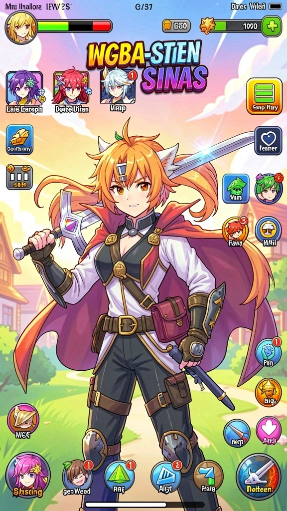 Screenshot gameplay dengan karakter unik.