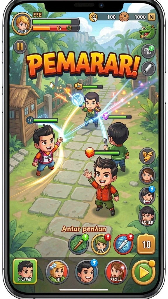 Tampilan awal permainan yang menarik dan colorful.