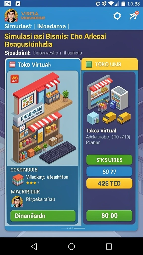 Tampilan home screen yang menarik dan intuitif.
