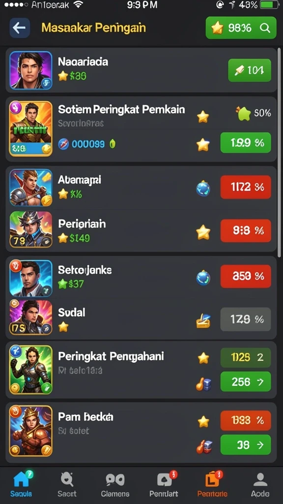 Tangkapan layar karakter dalam pertempuran epik.