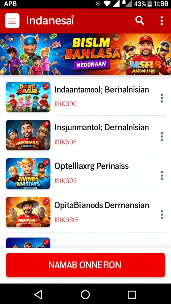Tampilan awal yang menarik dan user-friendly.