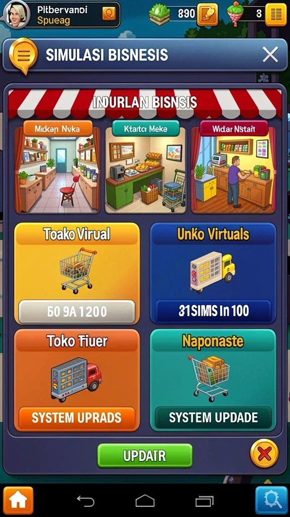 Screenshot menunjukkan interface utama yang menawan.