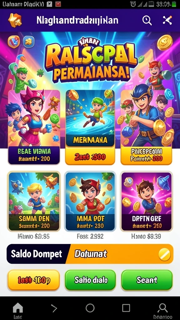 Gambar tampilan utama MEGA777 dengan berbagai pilihan permainan.